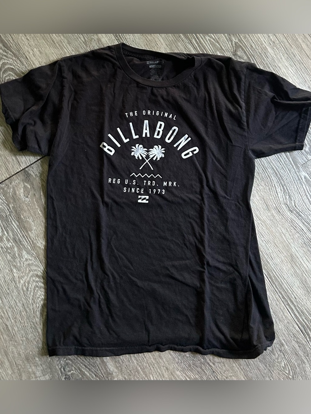 Billabong Black Short-Sleeve Logo Tee with White Graphic